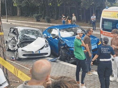 Casal Palocco, a quanto andava la Lamborghini. Per il gip Di Pietro non ha frenato prima dell'impatto