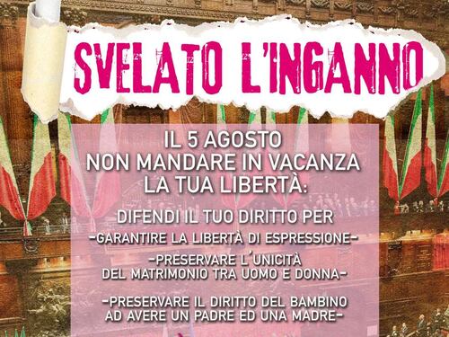Manifestazione contro la legge sull’omofobia