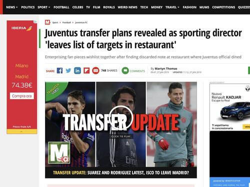 Lo scoop de "Il Tempo" su Paratici fa il giro del mondo