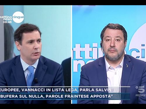 Mattino5, Salvini difende Vannacci: “Disabili? Volutamente frainteso”. E accusa i “poteri forti”