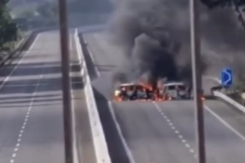 Brindisi-Lecce, assalto al portavalori: spari in strada e macchine incendiate