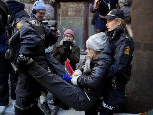 Greta Thunberg, la polizia usa la forza e la porta via di peso durante la protesta