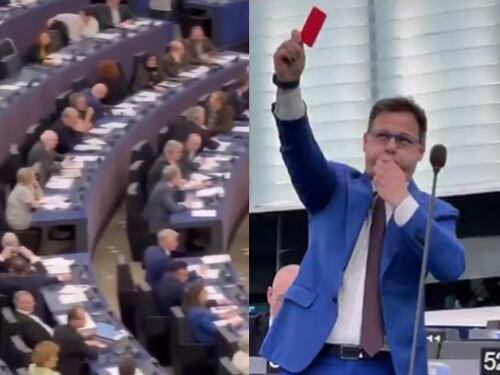 Case green, passa l'ultima euro-follia. Il leghista in aula con fischietto e cartellino rosso