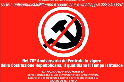 L'ANAGRAFE ANTICOMUNISTAPure Renzi fa il partigianoE allora noi firmiamo cosìADERISCI ANCHE TU