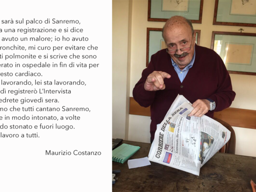 Voci su Costanzo in fin di vita. Lui smentisce: "Sto benissimo, a Sanremo tutti cantano..."