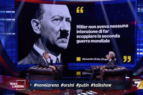 Non è l’Arena, Alessandro Orsini non fa retromarcia su Adolf Hitler: “Nessuna intenzione di far scoppiare la seconda guerra mondiale”