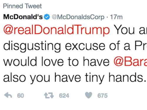 Giallo sul tweet di McDonald's contro Trump: "Sei ripugnante". Poi le scuse: "Hackerati"