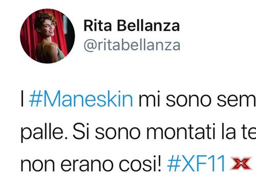 X Factor: Rita Bellanza al veleno sui Maneskin, giallo sul tweet cancellato. E i social insorgono