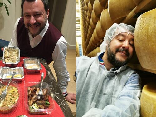 Matteo Salvini ci ripensa Cena spot di cucina cinese