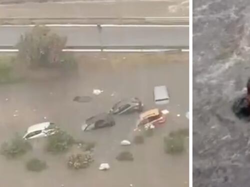 Bomba d'acqua a Palermo, due morti in auto. E c'è chi nuota nelle strade