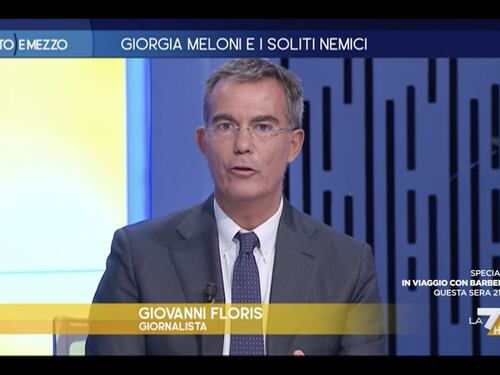 Otto e mezzo, “donna di sistema”. Pure Floris va a nozze con le critiche a Meloni