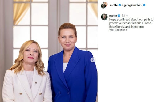 Meloni e la premier danese Frederiksen: "No immigrazione incontrollata". Asse per difendere l'Europa