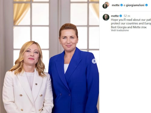 Meloni e la premier danese Frederiksen: "No immigrazione incontrollata". Asse per difendere l'Europa