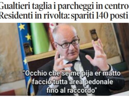 Il Tempo di Osho, la vignetta di oggi: Gualtieri e i parcheggi (sabato 5 aprile)