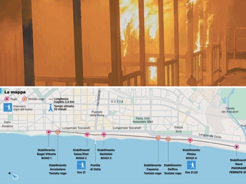 Ostia, sette incendi in un'ora e non solo: cosa non torna nel "tour" del piromane