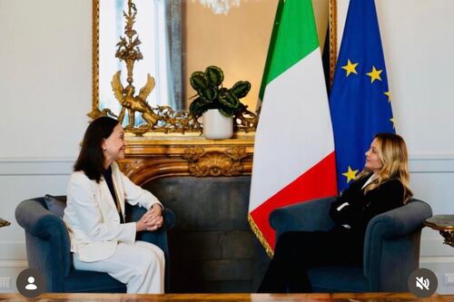 Palazzo Chigi, Machado in tour europeo incontra la premier Meloni