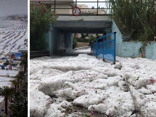 Grandine sull'Adriatico: due vittime in Abruzzo, spiaggia "bianca" a San Benedetto