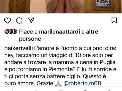 La follia d'amore di Naike Rivelli con il compagno. E la foto parla da sola...