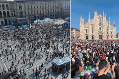 Il solito fake della sinistra Salvini riempie la piazza ma loro pubblicano le foto prima dell'arrivo del corteo