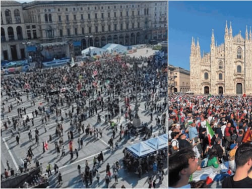 Il solito fake della sinistra Salvini riempie la piazza ma loro pubblicano le foto prima dell'arrivo del corteo