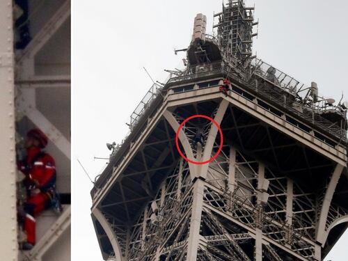 Scala la Tour Eiffel a mani nude e minaccia di lanciarsi nel vuoto