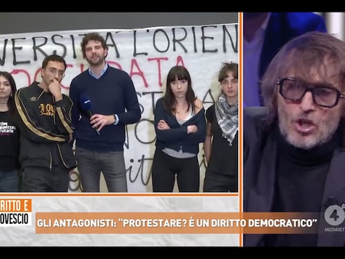 Dritto e rovescio, Cruciani manda in tilt gli antagonisti: “Il vostro è un delirio antidemocratico”