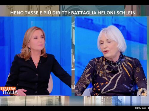Stasera Italia, Bompiani esagera su Meloni: “Messaggi benevoli alla mafia”