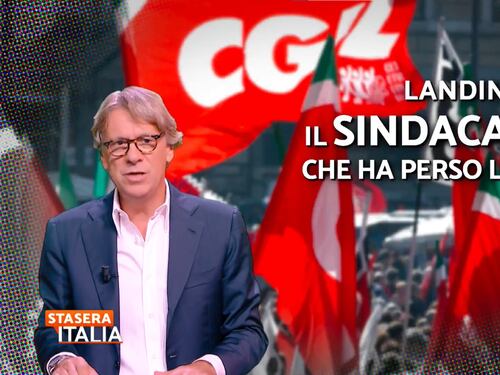 Stasera Italia, Porro infilza Landini: “Il sindacalista che ha perso le parole"