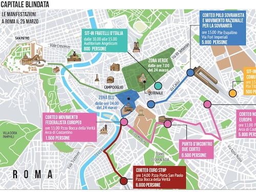 Roma blindata, Campidoglio e Quirinale off limits