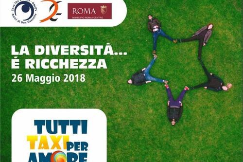 Cento taxi in corteo con i ragazzi speciali dell'Opera don Guanella