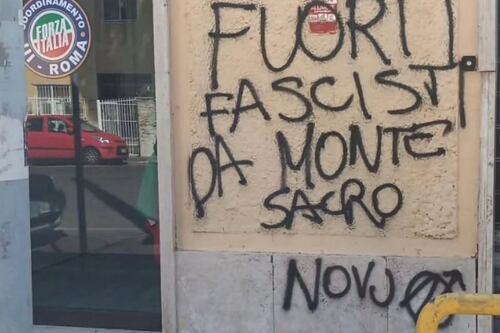Montesacro, vandalizzata la sede dei giovani di Forza Italia. La scritta choc: "Fuori i fascisti"