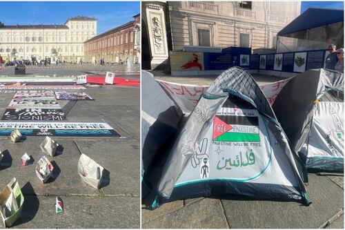 Torino, se il "salotto" cittadino di piazza Castello diventa Piazza Palestina