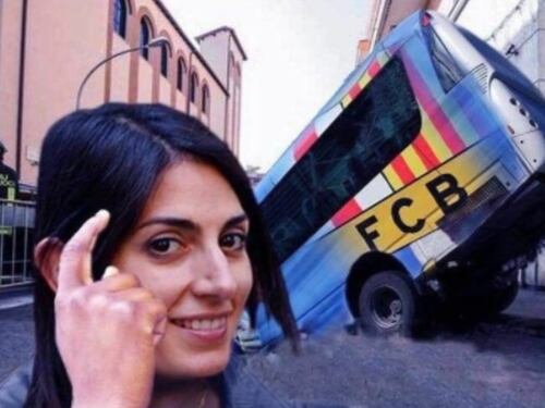 Buche, olive (greche) e il presagio di Totti: social scatenati dopo Roma-Barcellona