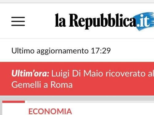 "Di Maio ricoverato" per 24 secondi. E Repubblica si scusa