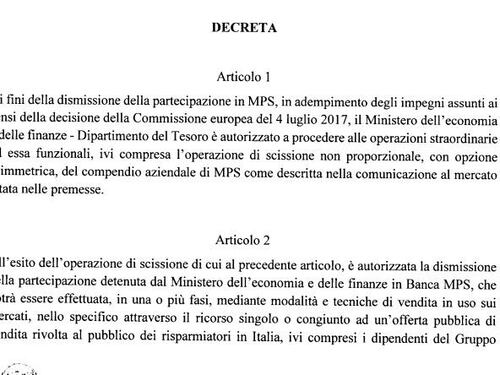 Conte firma il decreto per la vendita di Mps. Fratelli d'Italia: "Occhio ai francesi"