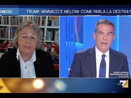 Otto e mezzo, “femminista solo quando le fa comodo”. Solito show di Braidotti contro Meloni