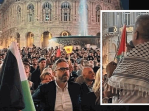 Quando i sindaci Pd con Salis in testa erano sotto al palco e Hannoun incitava: "Tutti a Roma"