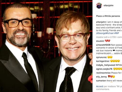 Da Madonna a Elton John l'addio social a George Michael
