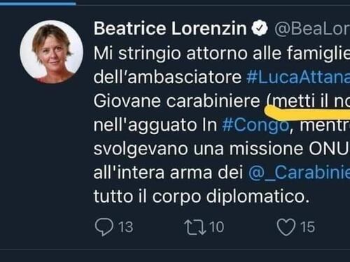 Beatrice Lorenzin, che figuraccia: sbaglia il tweet per ricordare l'ambasciatore