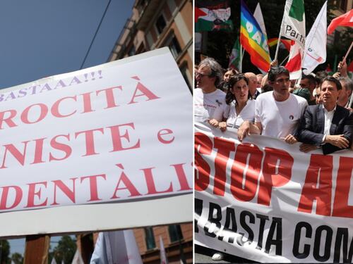 Palestina libera e.... Bella ciao. Sinistra in piazza a Roma per il Gazarendum
