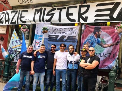 Simone Inzaghi visita il Lazio club New York