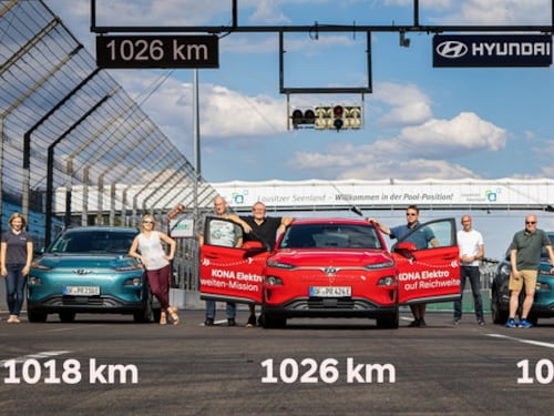 Hyundai Kona batte il record di autonomia elettrica