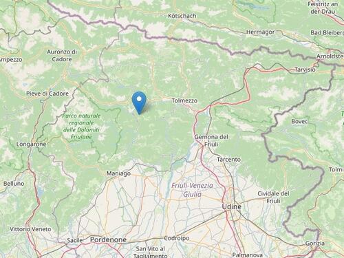 Terremoto in Friuli: trema tutto vicino Udine. Magnitudo 4.5