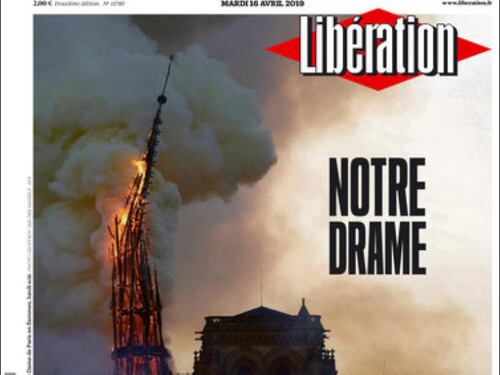 "Notre Drame", la cattedrale in fiamme sui giornali francesi