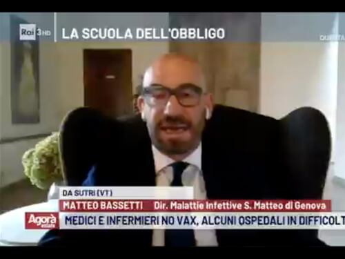 Agorà, “non devono fare i medici”. Matteo Bassetti furioso con i no-vax negli ospedali: inaccettabile