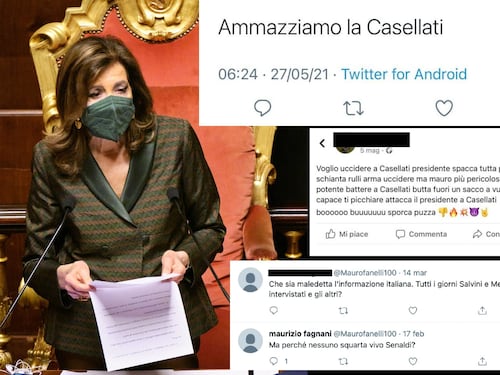 "Ammazziamo la Casellati". La presidente del Senato sporge denuncia: minacce di morte a lei e alla stampa