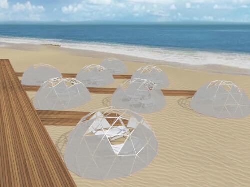Al mare nella cupola e docce salate. Il progetto per la spiaggia anti-contagio