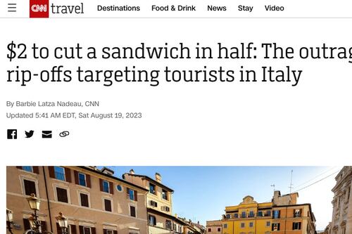 Scontrini pazzi, processo all'Italia sulla Cnn: "Vergognose fregature ai turisti"