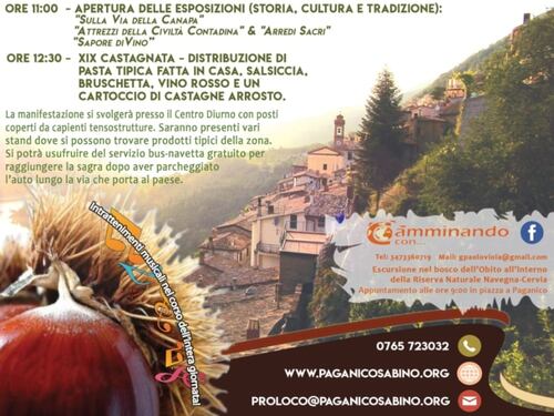 Paganico Sabino apre le porte per la tradizionale Castagnata