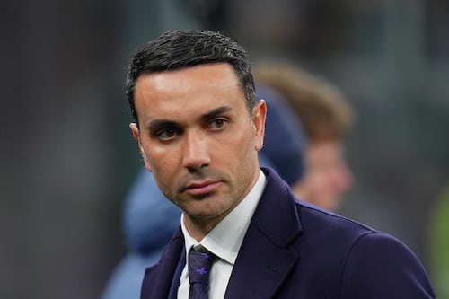 Raffaele Palladino a Zingonia per la firma con l'Atalanta